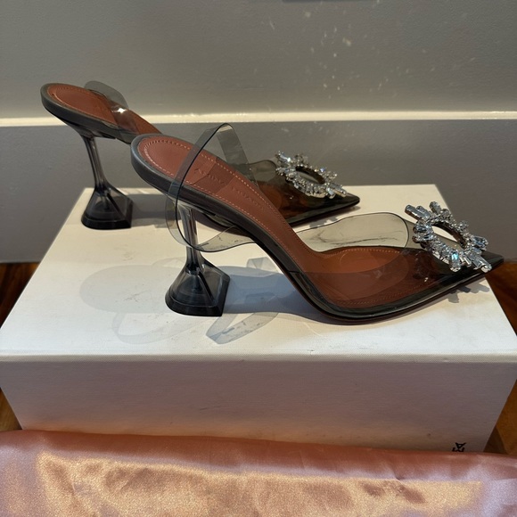 Amina Muaddi Begum PVC Slingback Size 36 - Light Grey - Picture 5 of 6